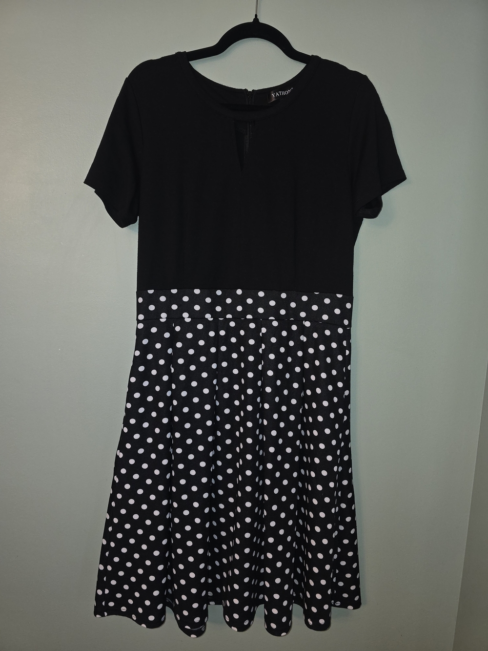Black Polka Dot Fit-and-Flare Dress